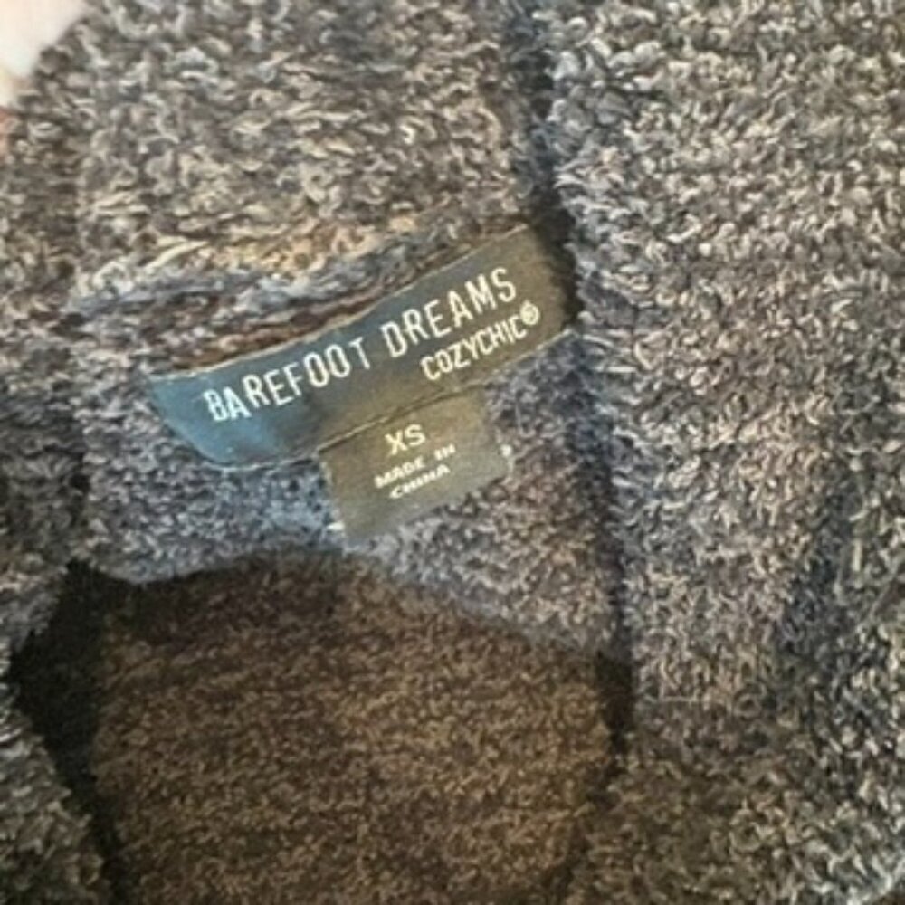 Barefoot Dreams Cozychic Cali Cardigan Sweater Heathered black gray XS - Picture 8 of 10